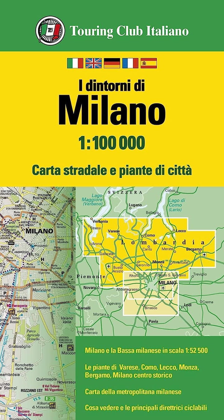 Carte routière - Environs de Milan (Italie) | Touring Club Italiano carte pliée Touring Club Italiano 