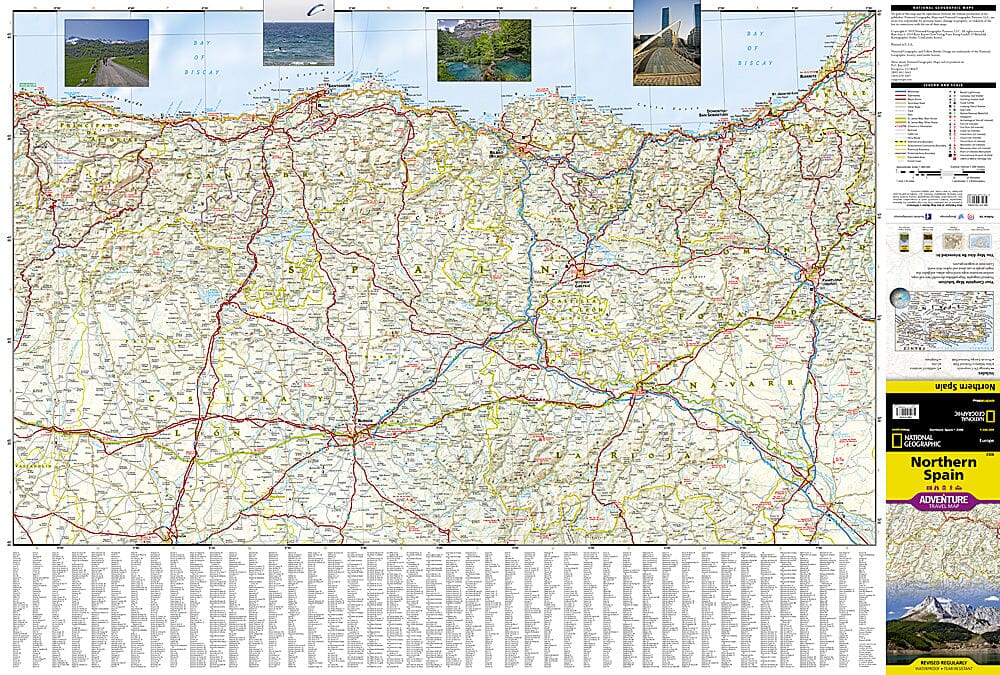 Carte routière - Espagne Nord | National Geographic carte pliée National Geographic 
