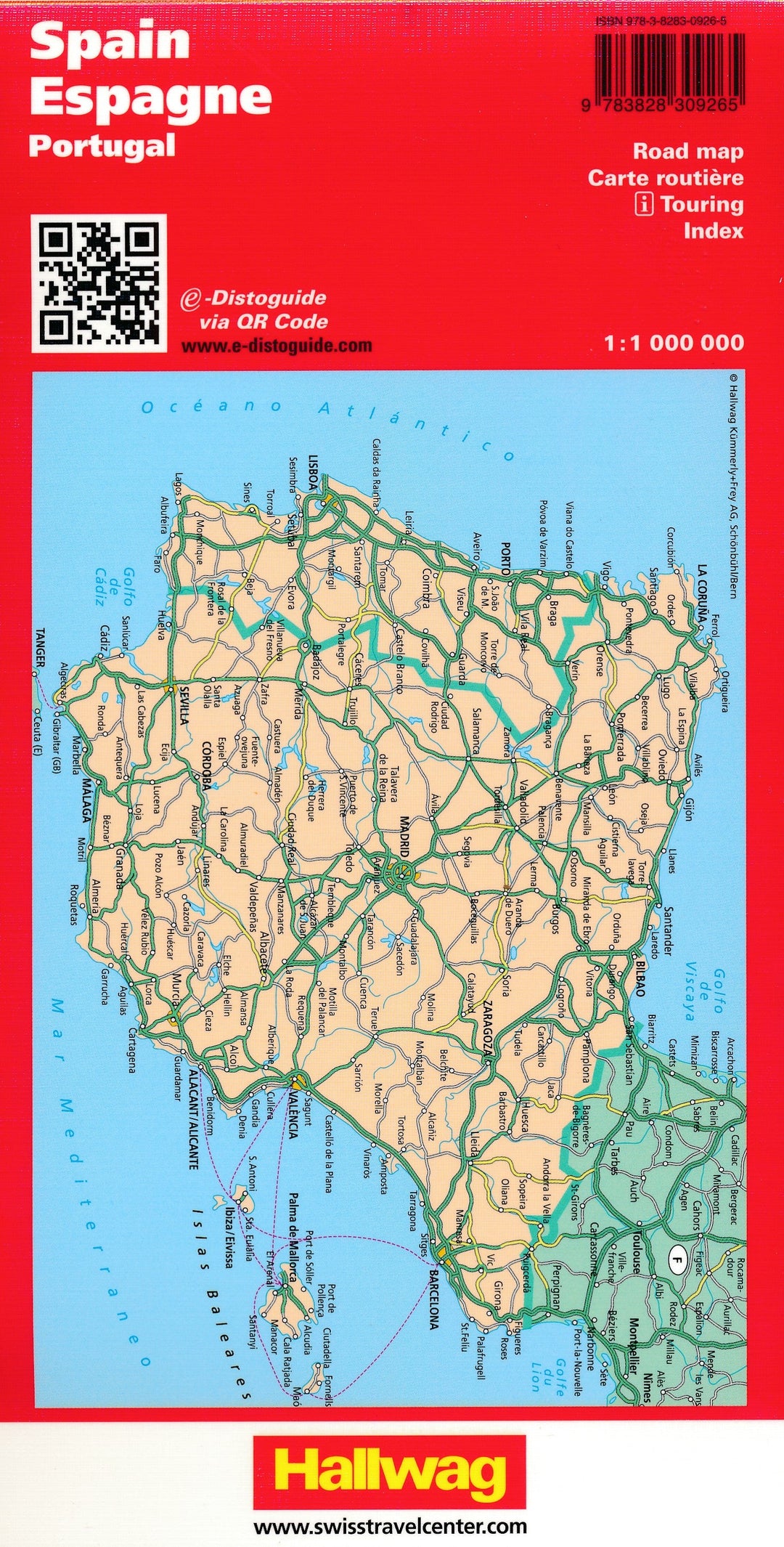 Carte routière - Espagne, Portugal DG BeeTagg | Hallwag carte pliée Hallwag 