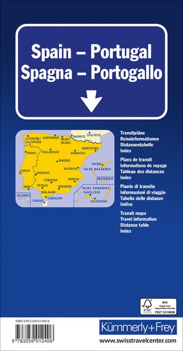 Carte routière - Espagne, Portugal | Kümmerly & Frey carte pliée Kümmerly & Frey 