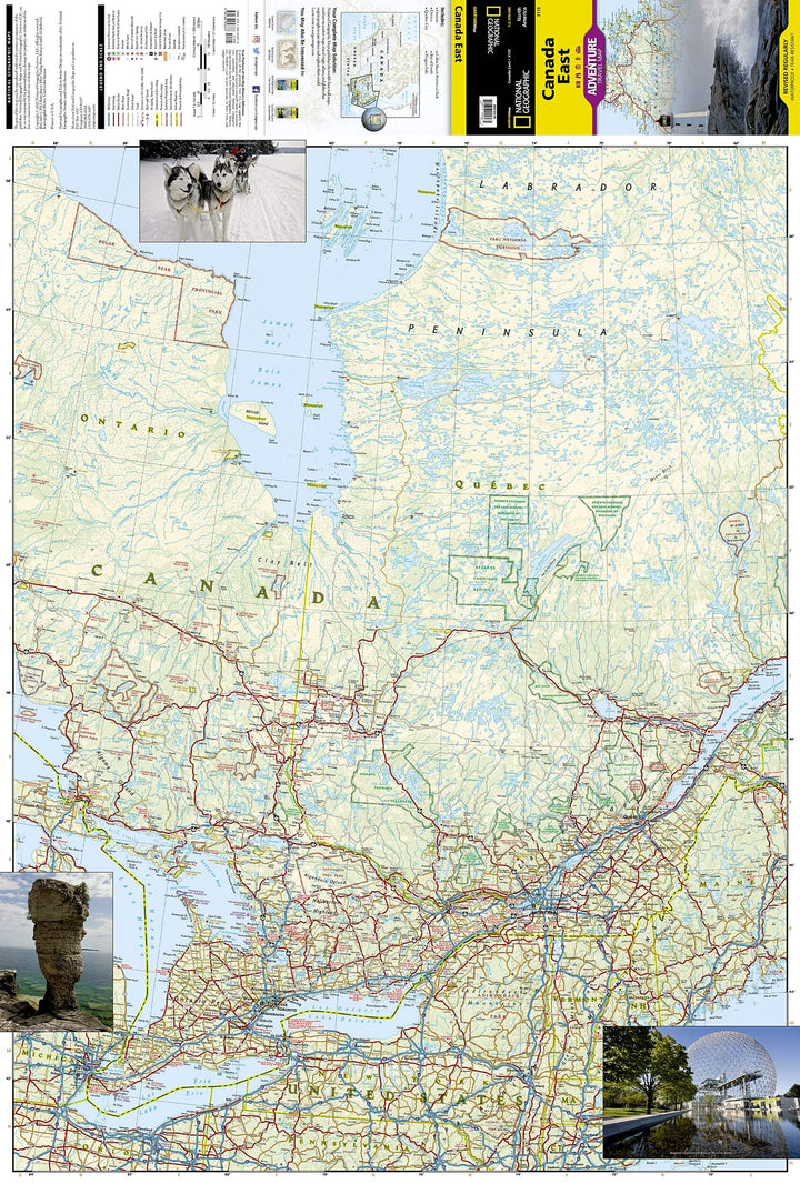 Carte routière - Est du Canada | National Geographic carte pliée National Geographic 