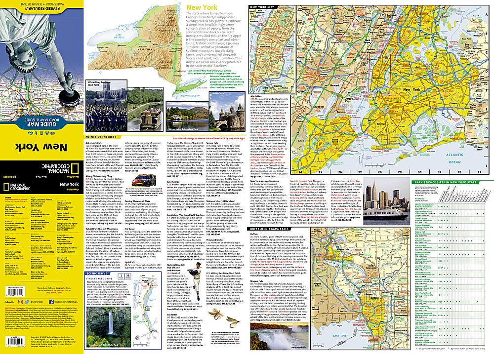 Carte routière - État de New York (USA) | National Geographic carte pliée National Geographic 