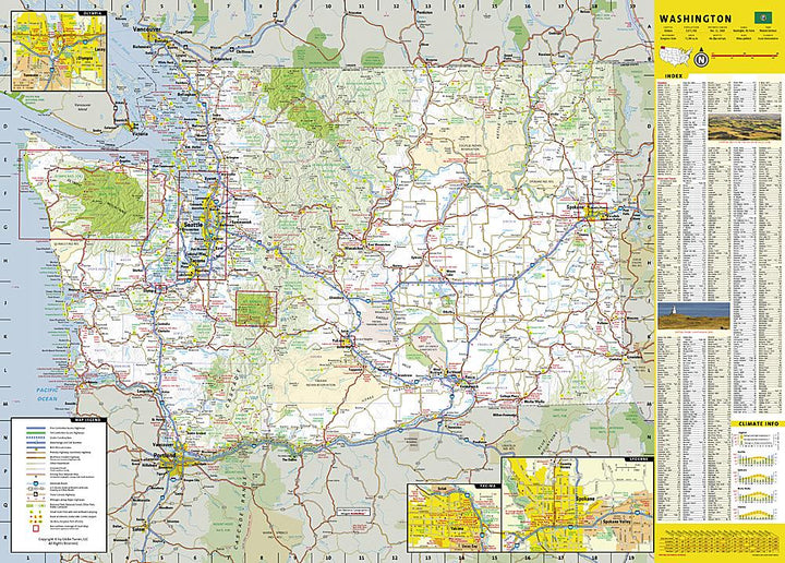 Carte routière - État de Washington (USA) | National Geographic carte pliée National Geographic 