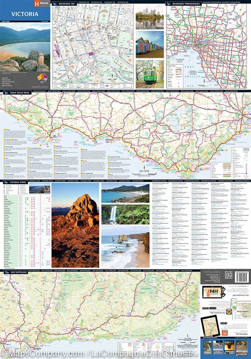 Carte routière de l'Etat du Victoria (Australie) | Hema Maps - La Compagnie des Cartes