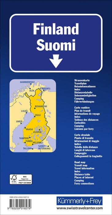 Carte routière - Finlande | Kümmerly & Frey carte pliée Kümmerly & Frey 