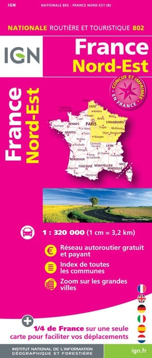 Carte routière n° 802 - France Nord-Est  IGN – La Compagnie des Cartes -  Le voyage et la randonnée