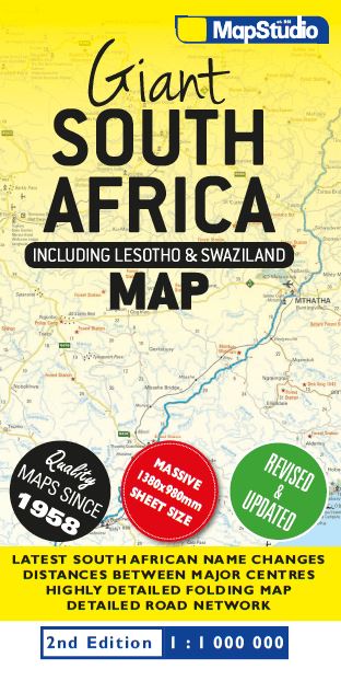 Carte routière (géante) d'Afrique du Sud | MapStudio - La Compagnie des Cartes