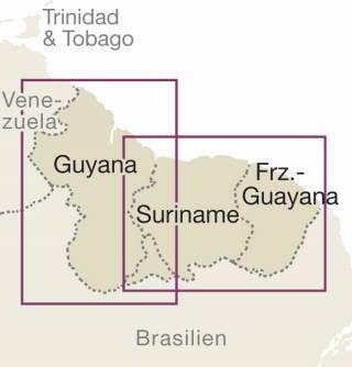 Carte du Guyana, du Surinam et de la Guyane Française | Reise Know How - La Compagnie des Cartes
