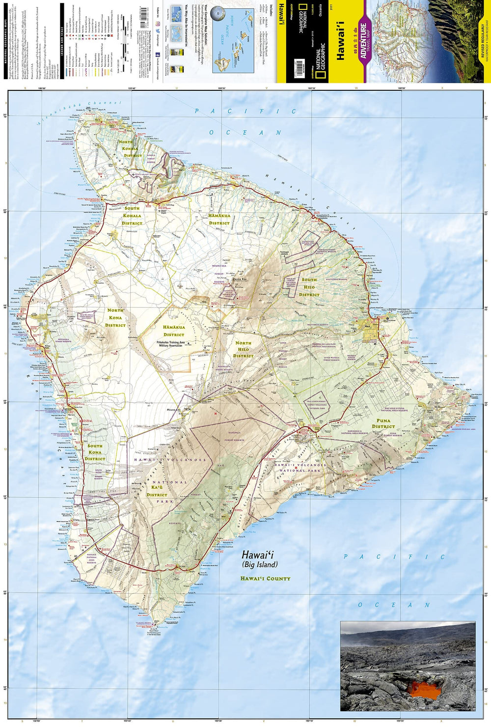 Carte routière - Hawaii | National Geographic carte pliée National Geographic 