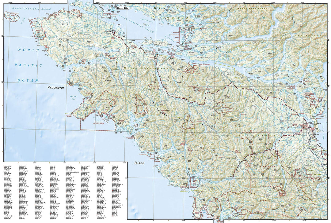 Carte routière - Ile de Vancouver (Canada) | National Geographic carte pliée National Geographic 
