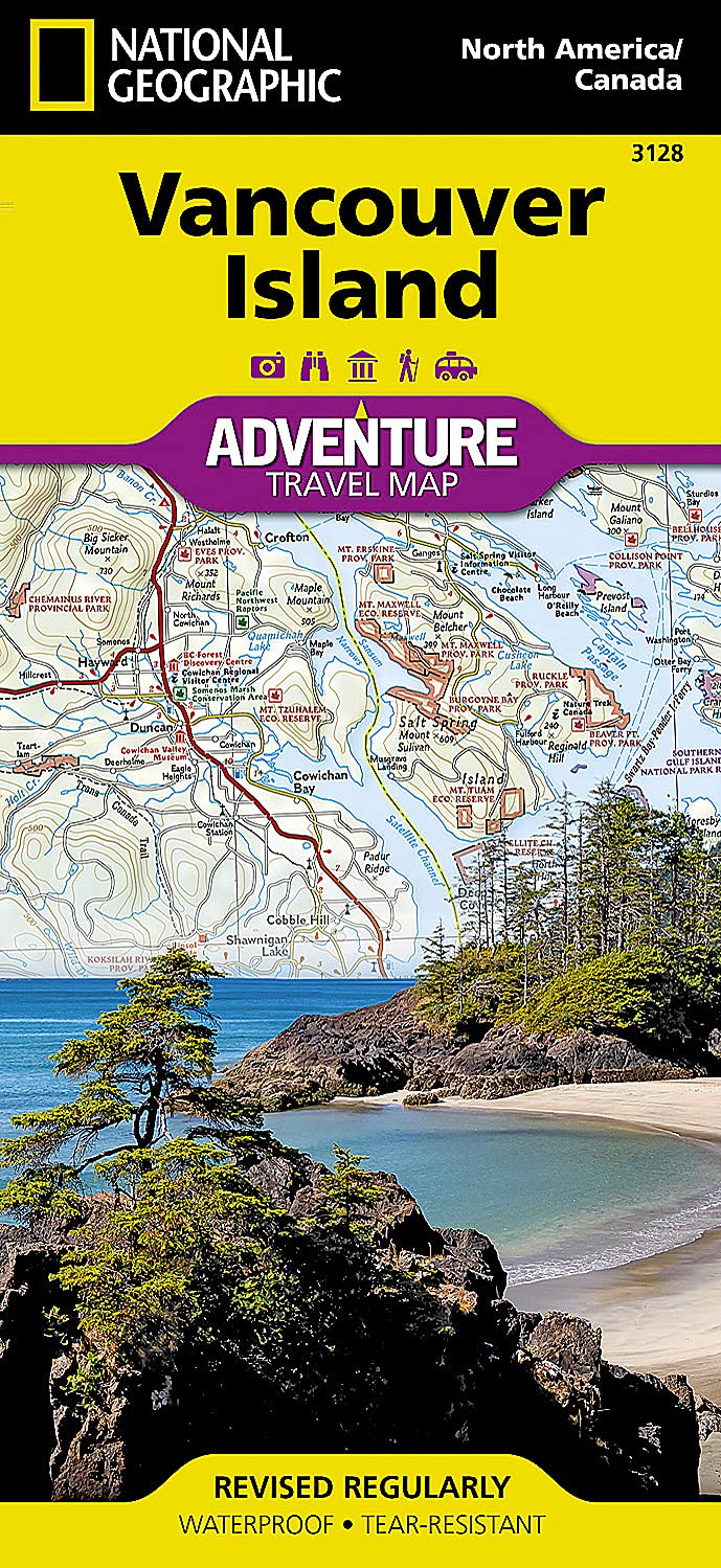 Carte routière - Ile de Vancouver (Canada) | National Geographic carte pliée National Geographic 
