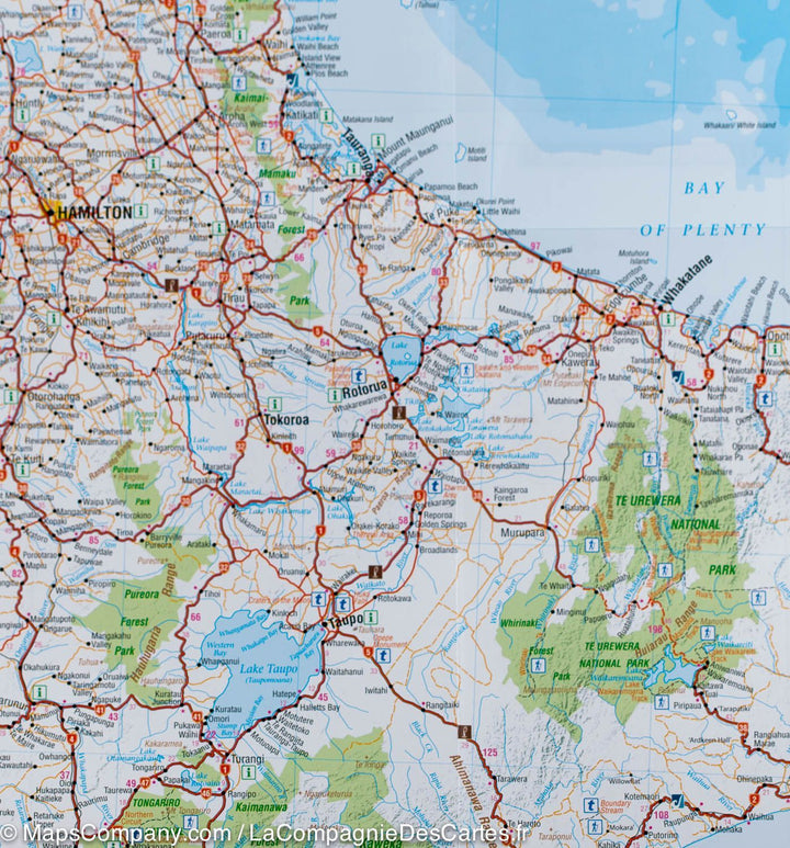 Carte routière de l'Ile du Nord (Nouvelle Zélande) | Hema Maps - La Compagnie des Cartes