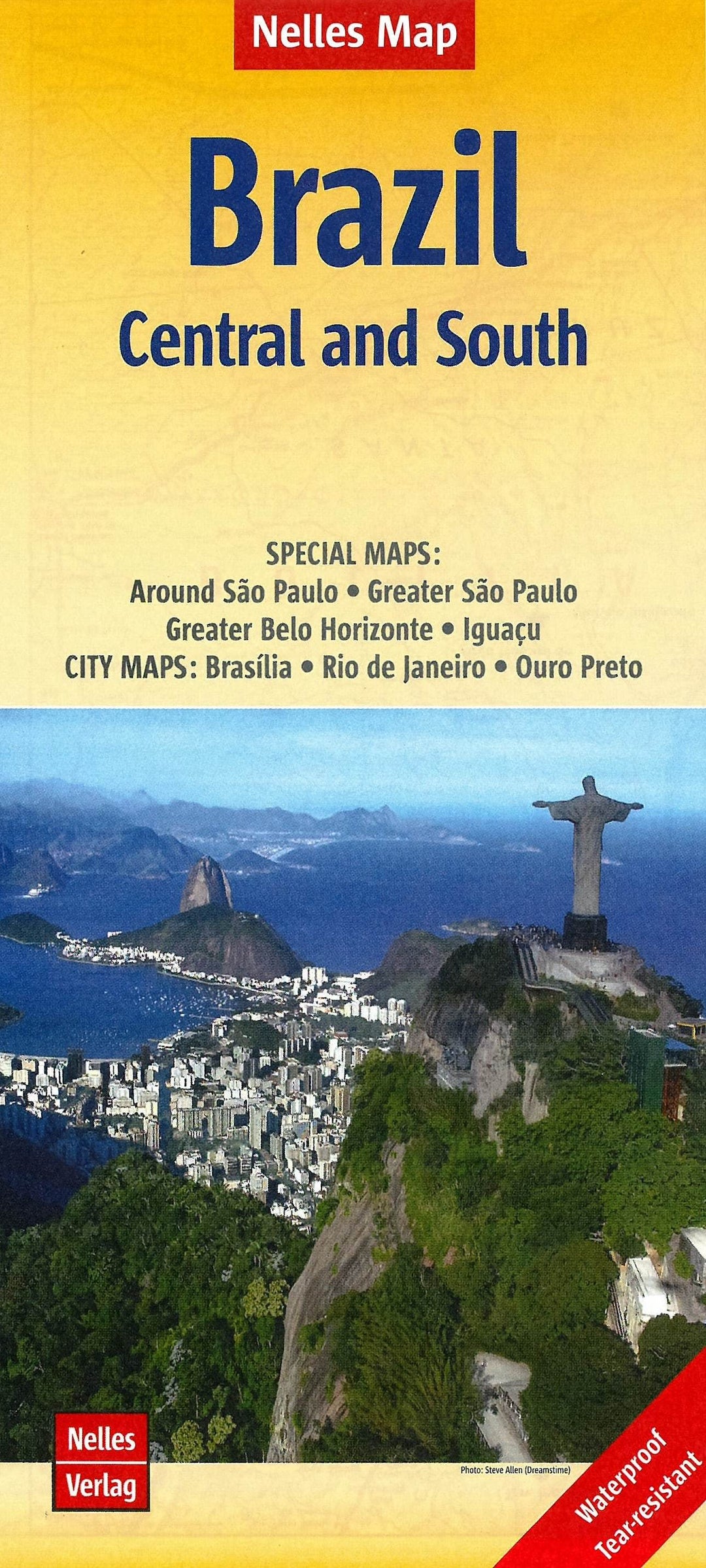 Carte routière imperméable - Brésil Centre & sud | Nelles Map carte pliée Nelles Verlag 