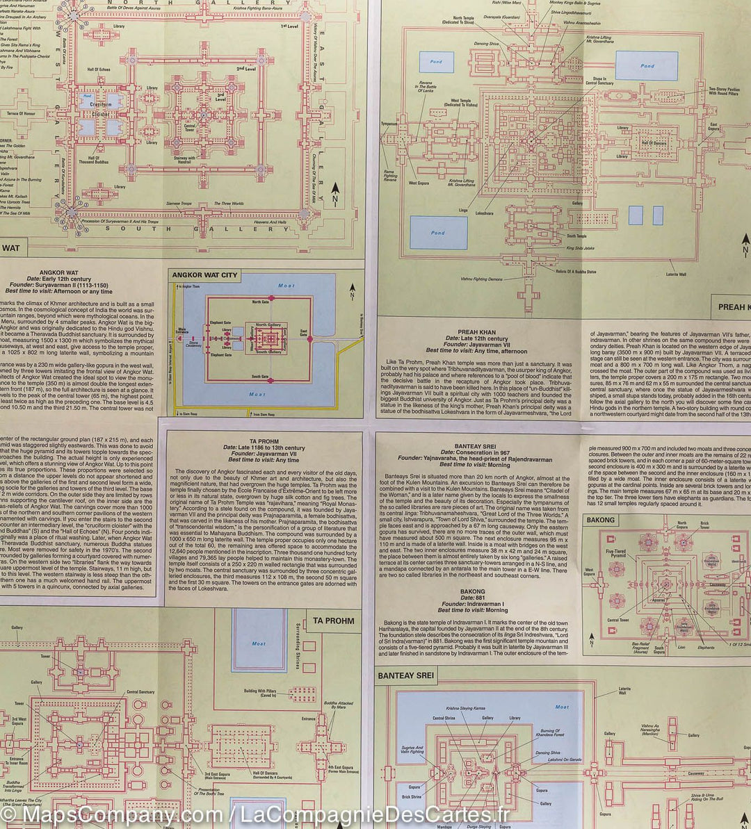 Carte routière imperméable - Cambodge & Plan d'Angkor | Nelles Map carte pliée Nelles Verlag 