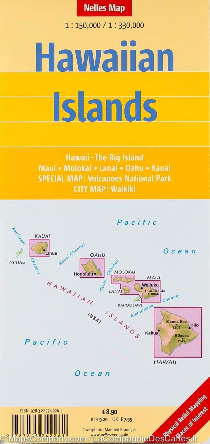 Carte routière imperméable - Iles Hawaii | Nelles Map carte pliée Nelles Verlag 
