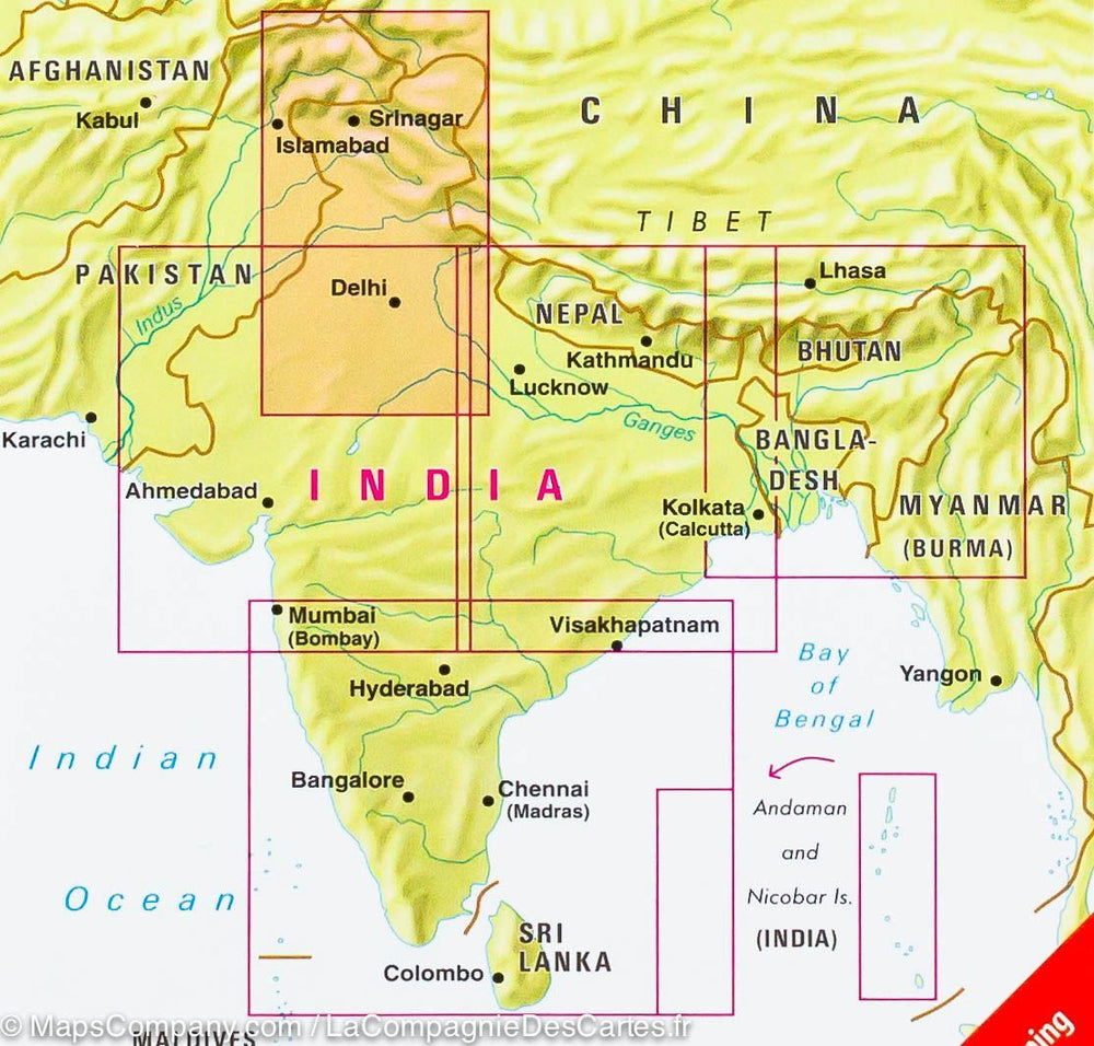 Carte routière imperméable - Inde Nord | Nelles Map carte pliée Nelles Verlag 
