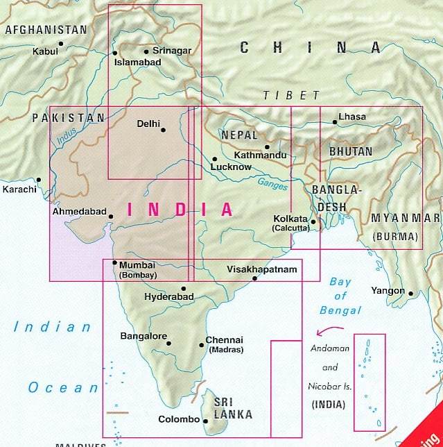 Carte routière de l'ouest de l'Inde | Nelles Map - La Compagnie des Cartes