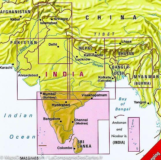 Carte routière imperméable - Inde Sud | Nelles Map carte pliée Nelles Verlag 
