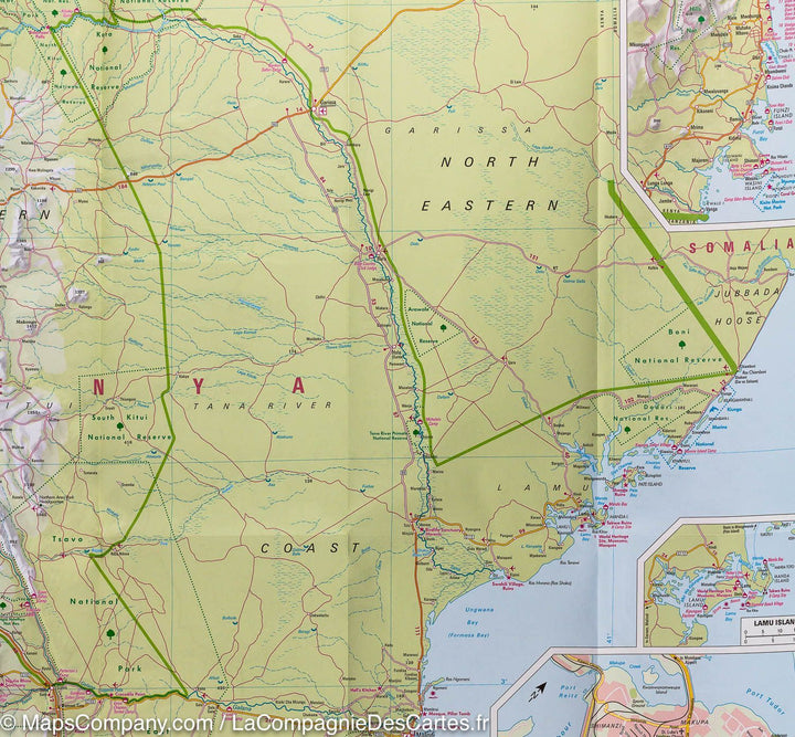 Carte routière du Kenya & Parc Serengeti (Tanzanie) | Nelles Map - La Compagnie des Cartes
