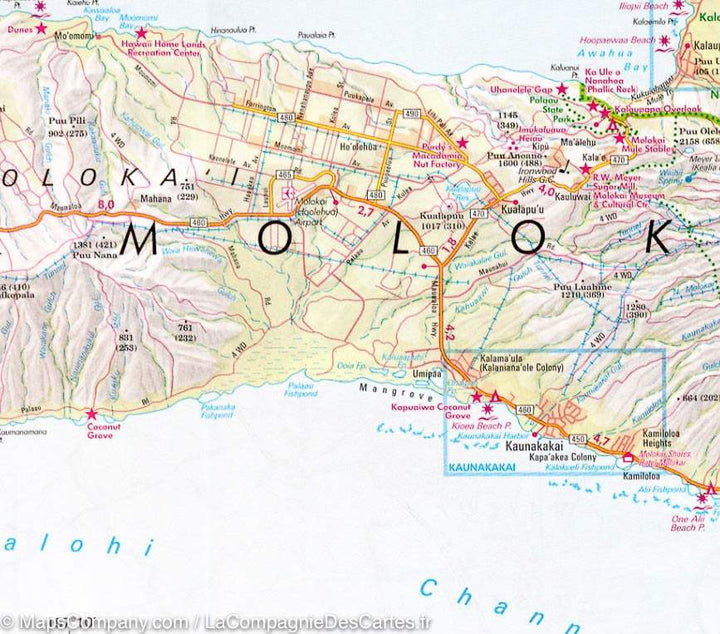 Carte routière imperméable - Mauï, Molokaï, Lanaï (Hawaii) | Nelles Map carte pliée Nelles Verlag 