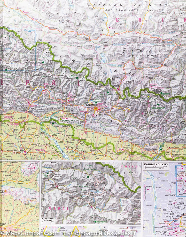 Carte routière imperméable - Népal (inclut Kathmandu) | Nelles Map carte pliée Nelles Verlag 