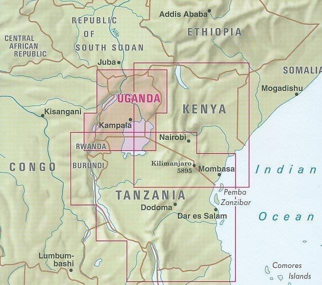 Carte routière imperméable - Ouganda | Nelles Map carte pliée Nelles Verlag 
