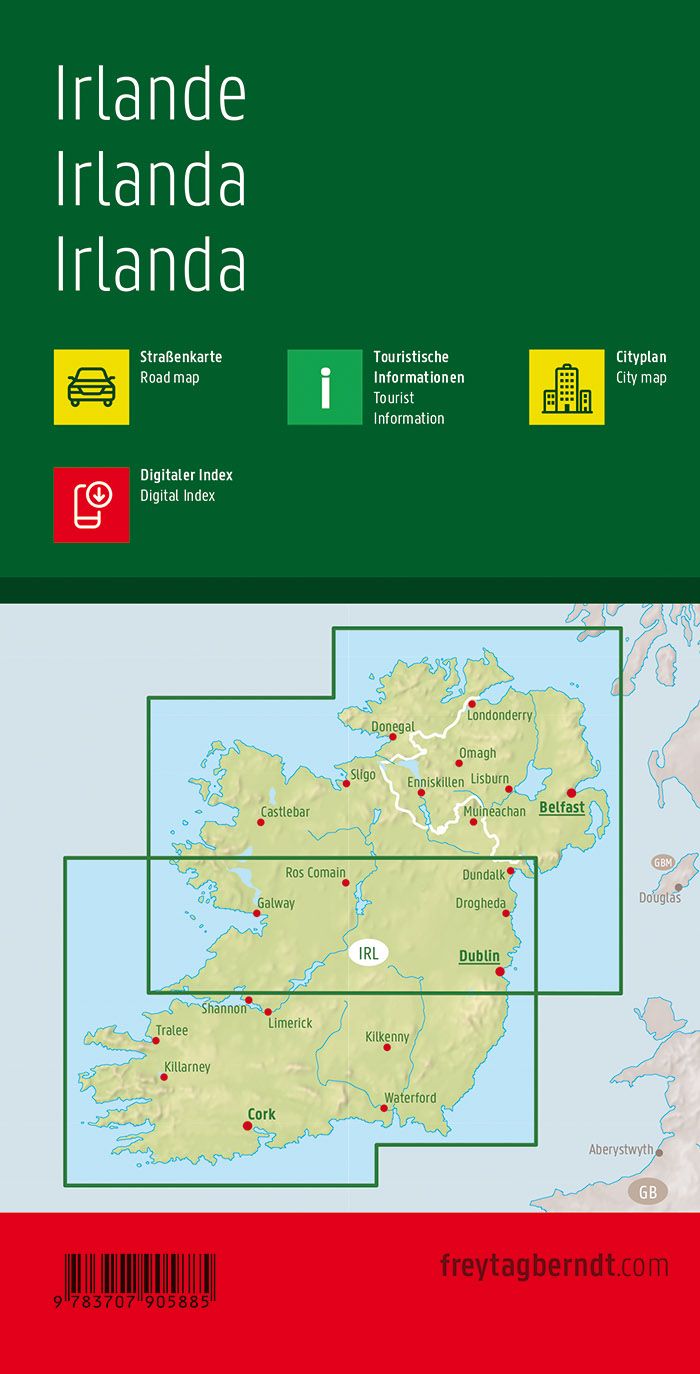 Carte routière - Irlande | Freytag & Berndt carte pliée Freytag & Berndt 