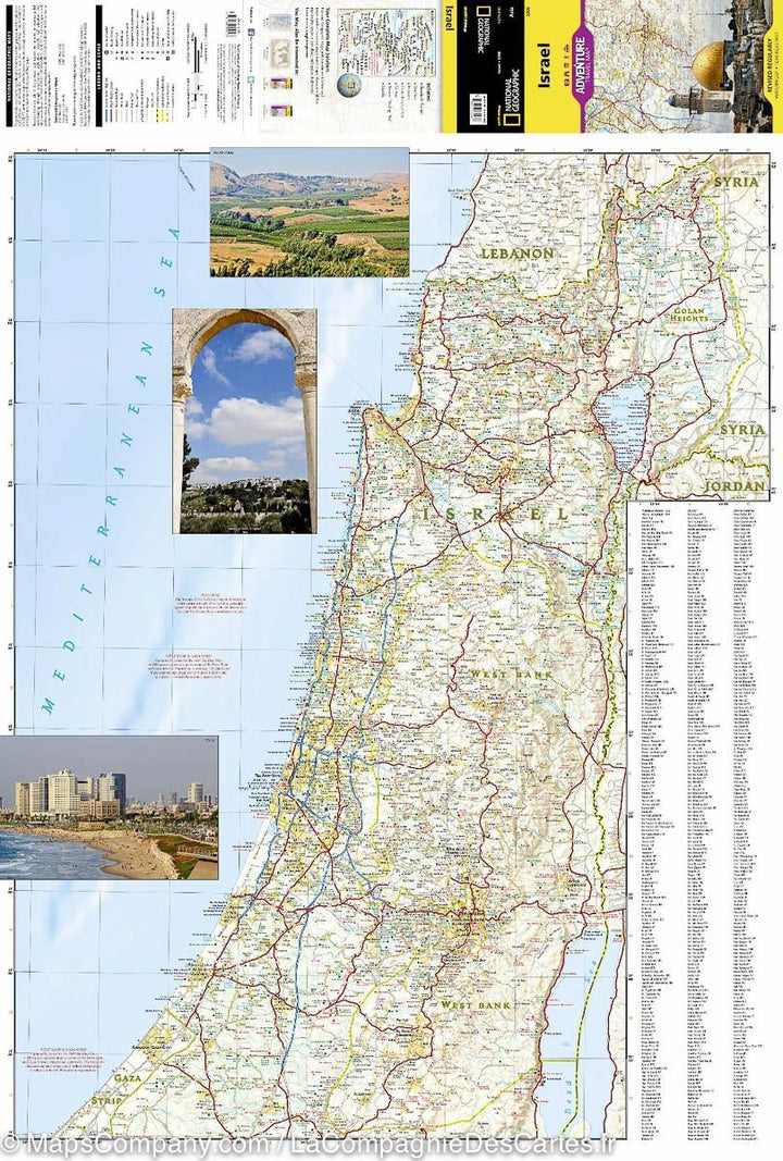 Carte routière - Israël | National Geographic carte pliée National Geographic 