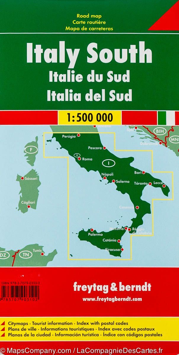 Carte routière - Italie du Sud | Freytag & Berndt carte pliée Freytag & Berndt 