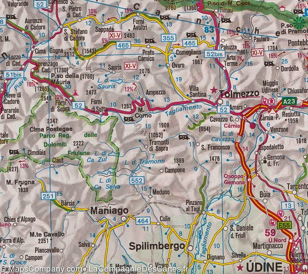 Carte routière de l'Italie | IGN - La Compagnie des Cartes