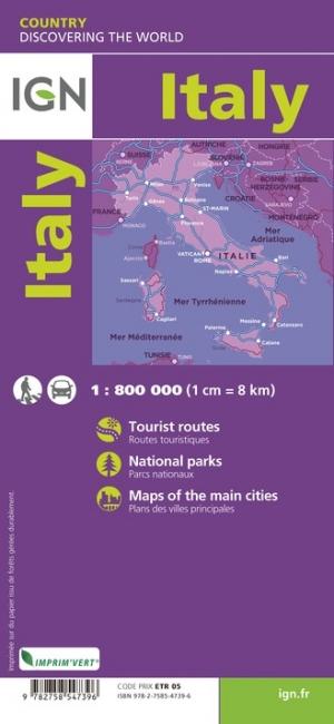 Carte routière - Italie | IGN carte pliée IGN 
