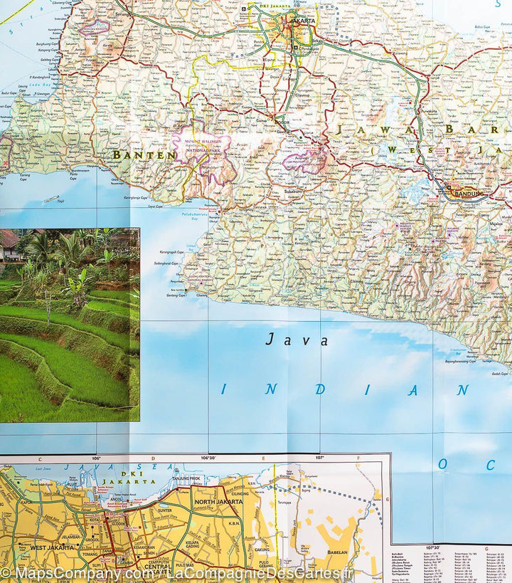 Carte routière - Java | National Geographic carte pliée National Geographic 