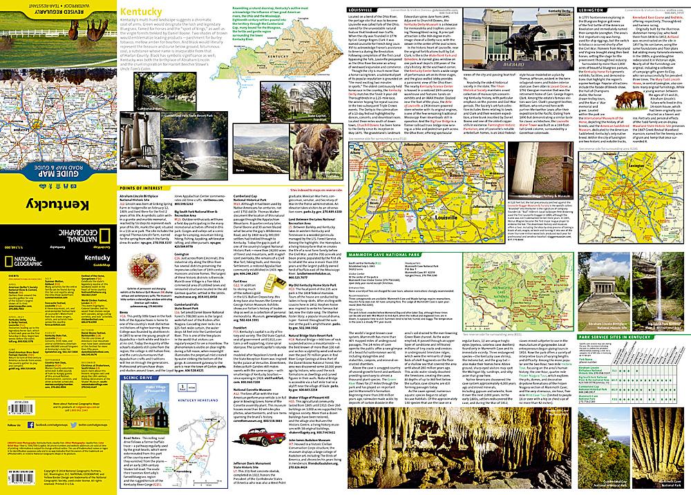 Carte routière - Kentucky | National Geographic carte pliée National Geographic 