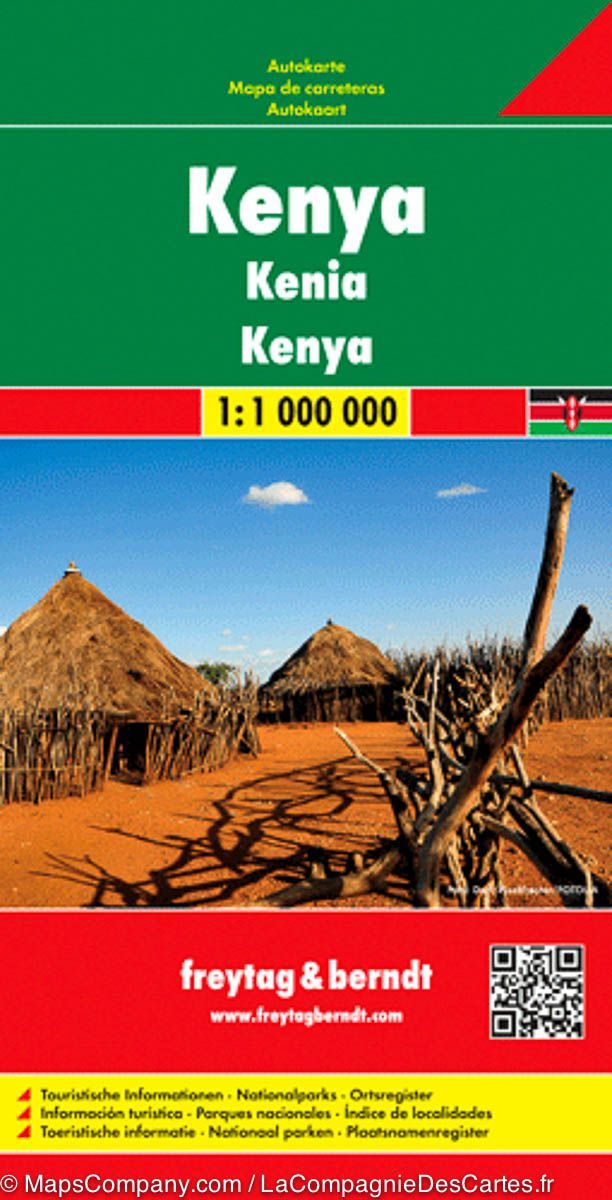 Carte routière du Kenya | Freytag & Berndt - La Compagnie des Cartes