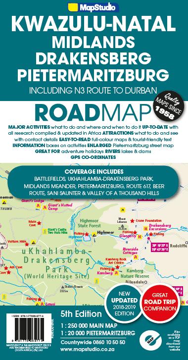Carte routière - Kwazulu-Natal (Afrique du Sud) | MapStudio carte pliée MapStudio 