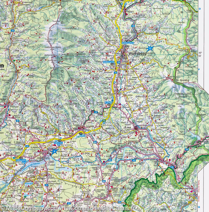 Carte routière du Land de Carinthie (Autriche) | Freytag & Berndt - La Compagnie des Cartes