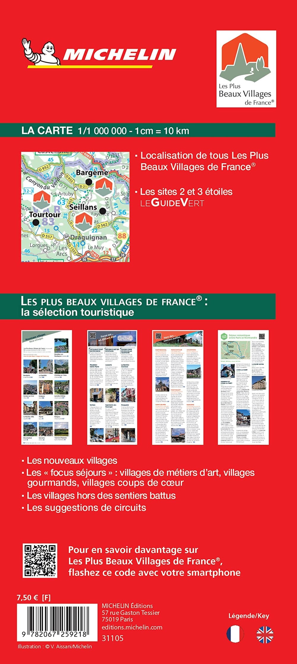 Carte routière - Les plus beaux villages de France | Michelin carte pliée Michelin 