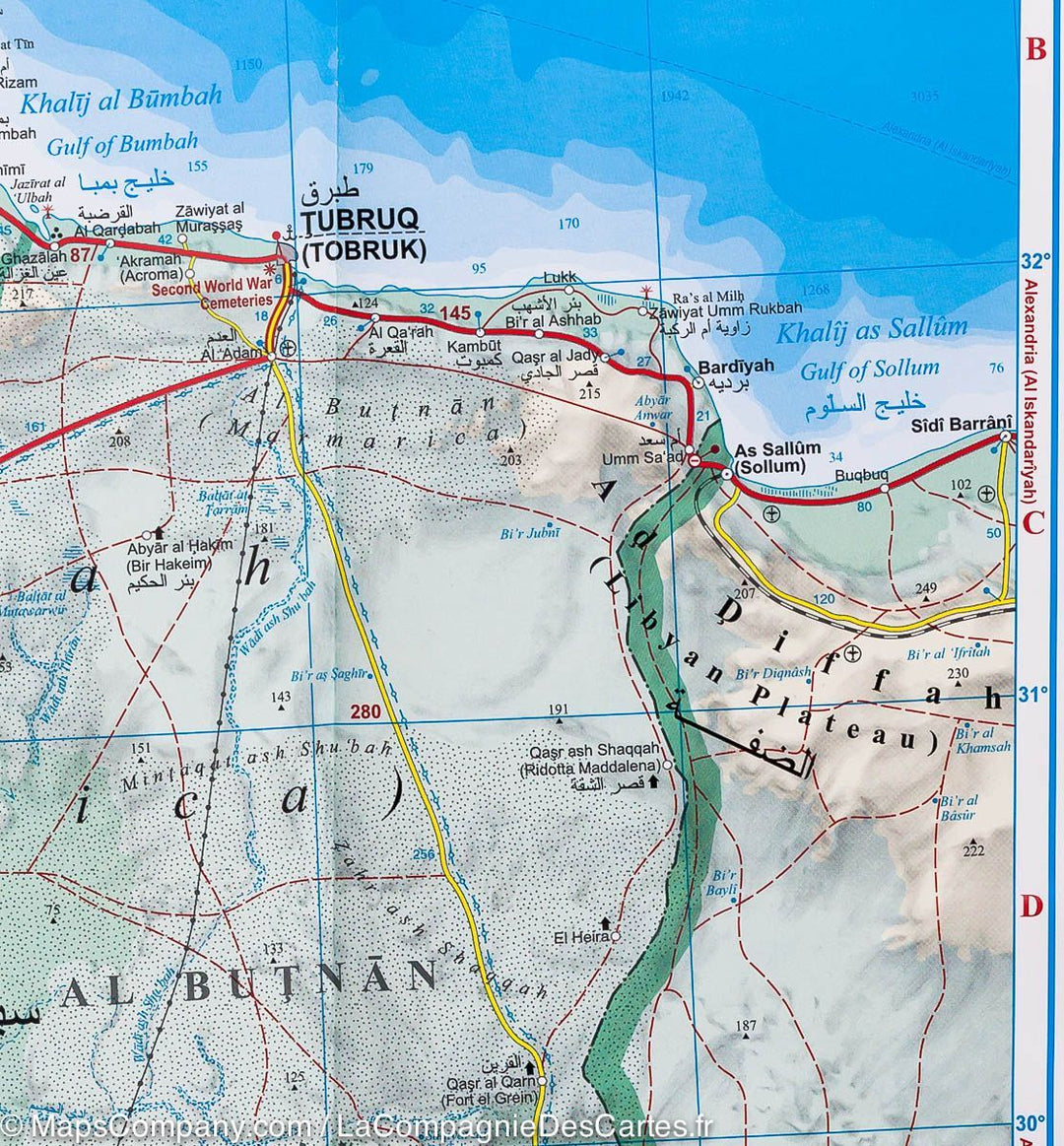 Carte routière &#8211; Libye | Gizi Map - La Compagnie des Cartes