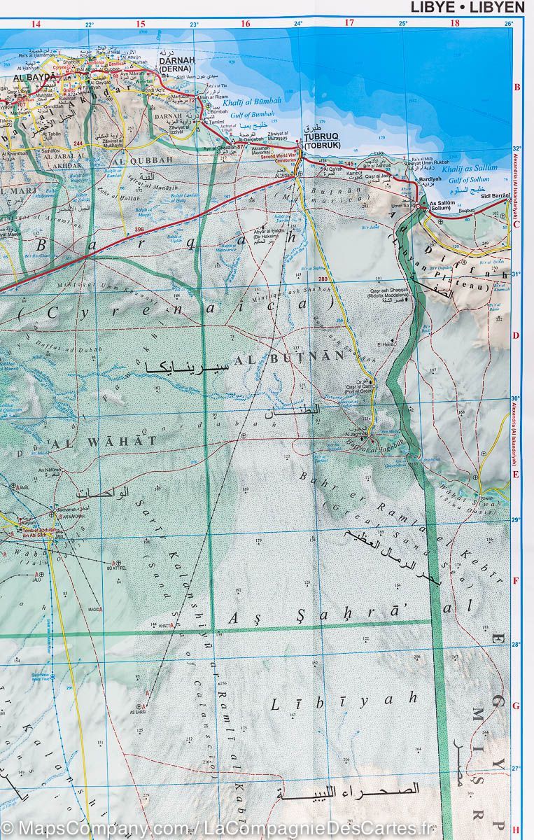 Carte routière &#8211; Libye | Gizi Map - La Compagnie des Cartes