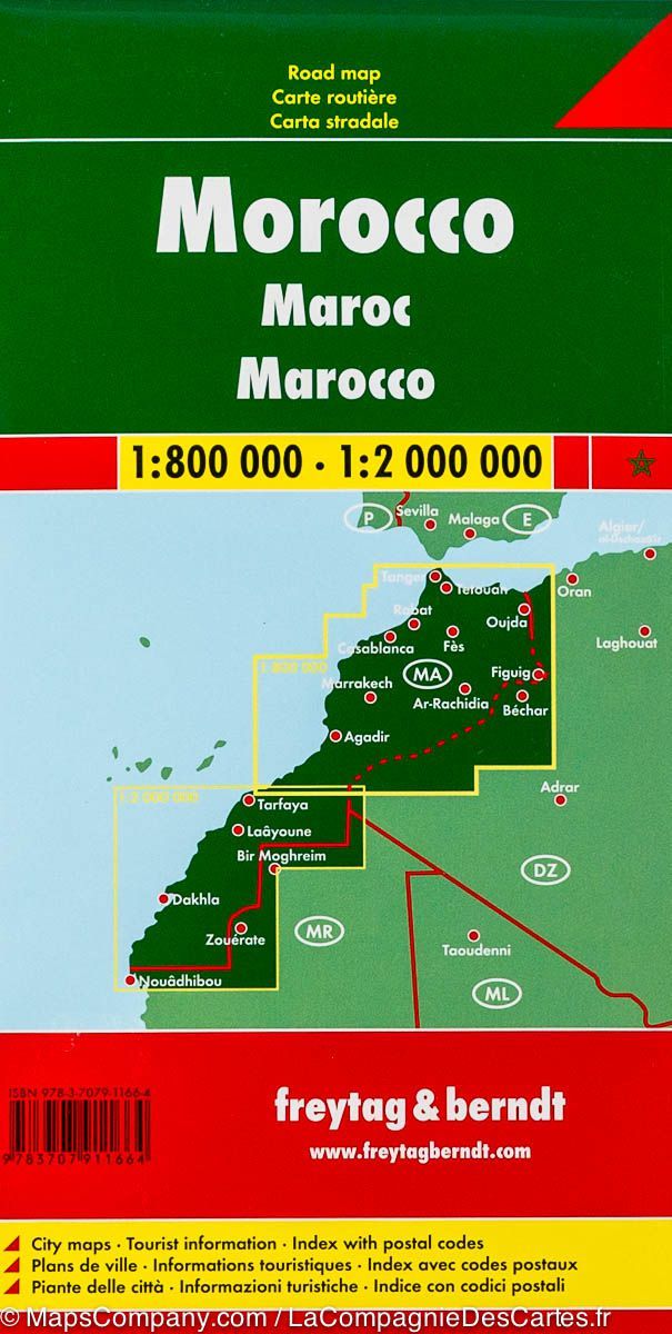 Carte routière du Maroc | Freytag &#038; Berndt - La Compagnie des Cartes
