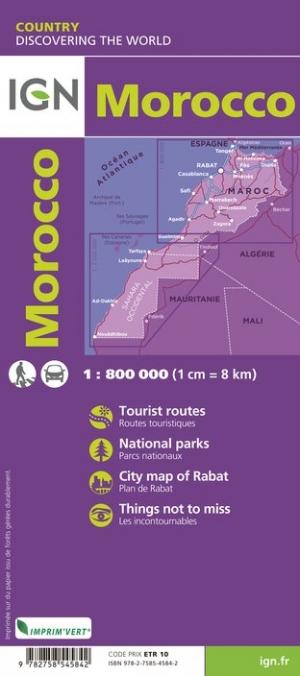 Carte routière - Maroc | IGN carte pliée IGN 