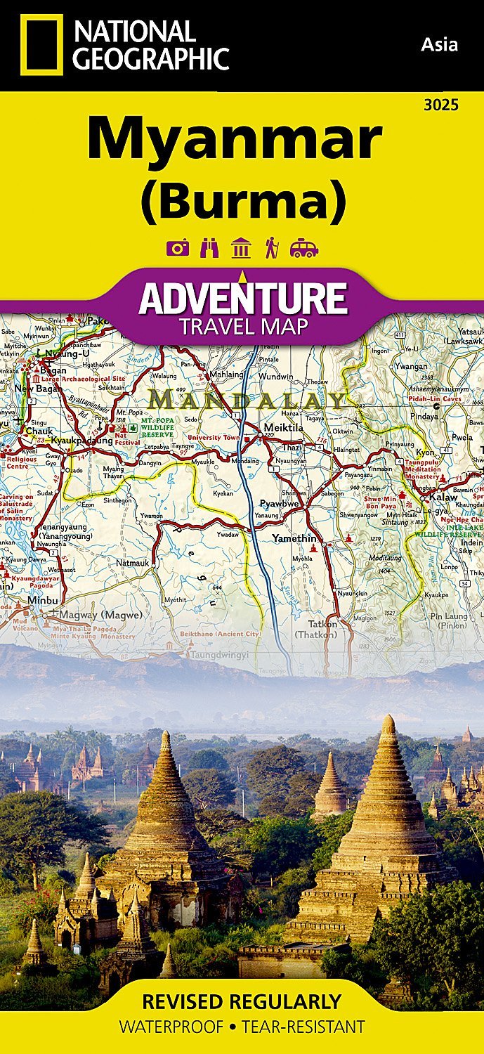 Carte routière - Myanmar | National Geographic carte pliée National Geographic 