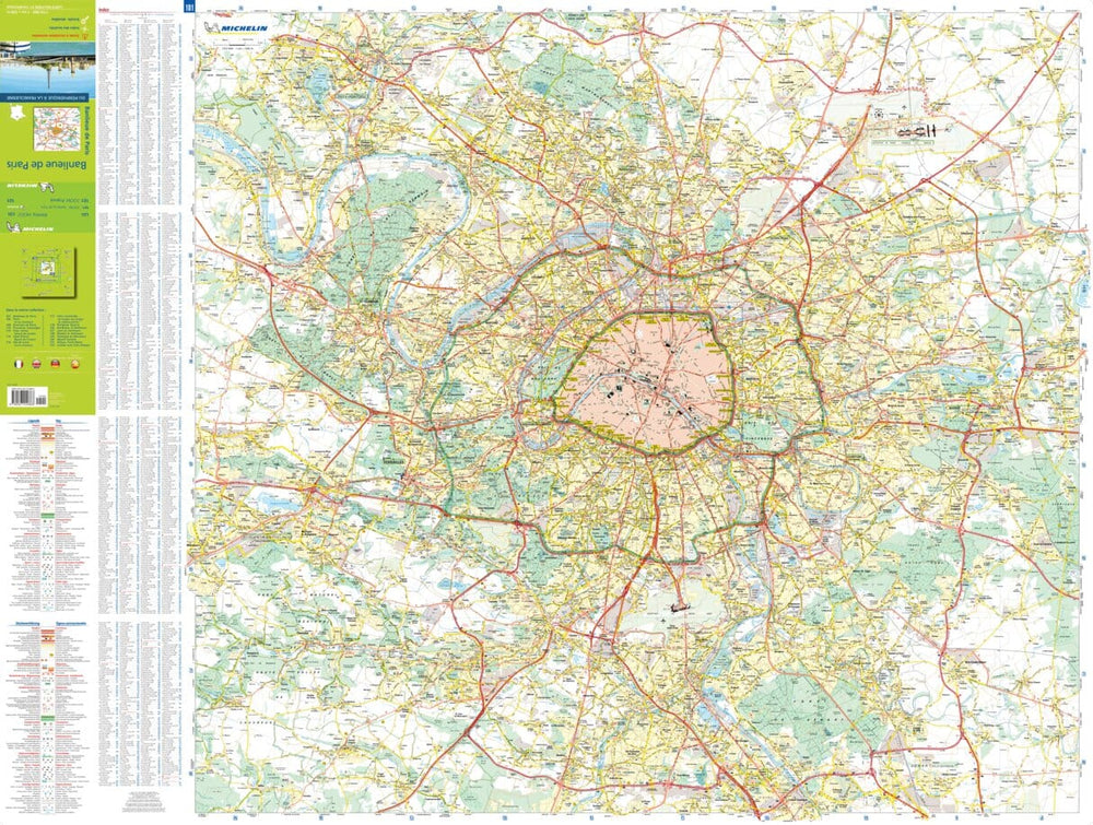 Carte routière n° 101 - Banlieue de Paris, du périphérique à la Francilienne | Michelin - Zoom France carte pliée Michelin 