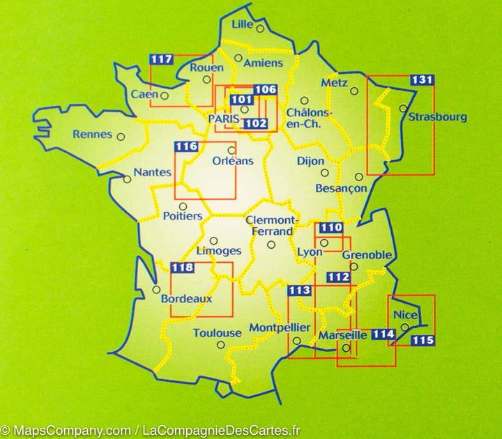 Carte de Paris et ses environs (indéchirable) - zoom France #102 - édition 2017  | Michelin - La Compagnie des Cartes