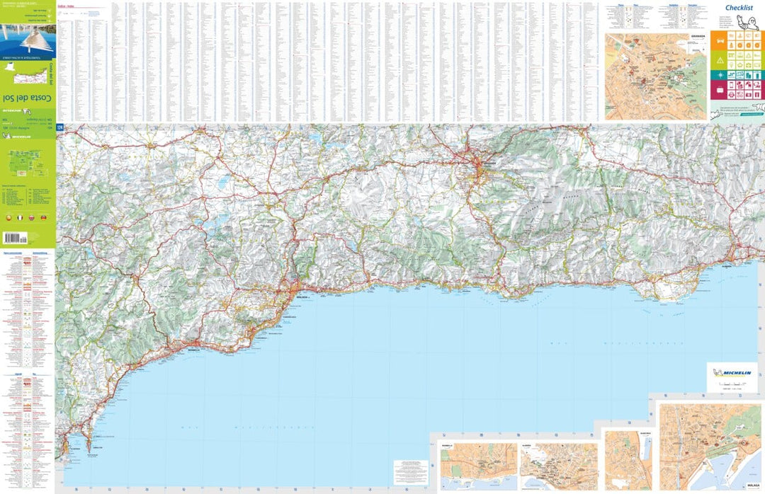 Carte routière n° 124 - Costa del Sol (Andalousie) | Michelin - Zoom Espagne carte pliée Michelin 