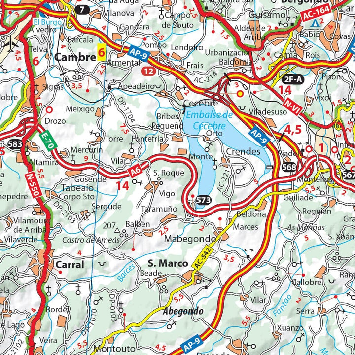 Carte routière n° 141 - Côte de Galice | Michelin - Zoom Espagne carte pliée Michelin 