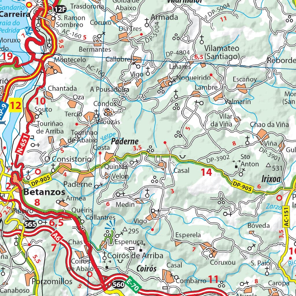 Carte routière n° 141 - Côte de Galice | Michelin - Zoom Espagne carte pliée Michelin 