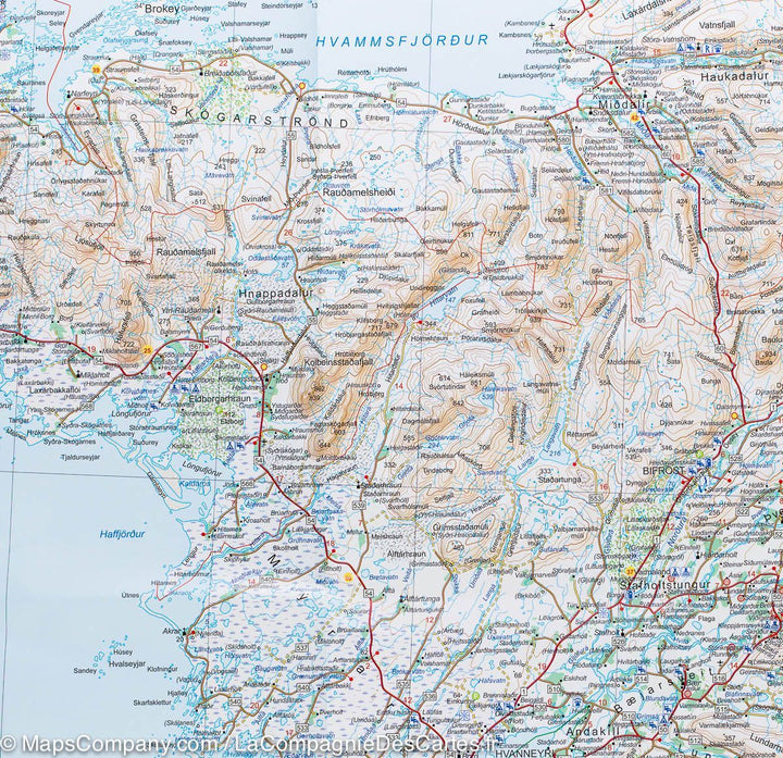 Carte routière de l'Islande Sud-Ouest #2 | Ferdakort - La Compagnie des Cartes
