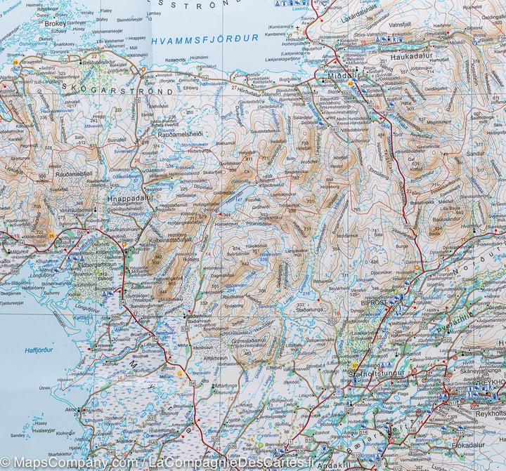Carte routière de l'Islande Sud-Ouest #2 | Ferdakort - La Compagnie des Cartes