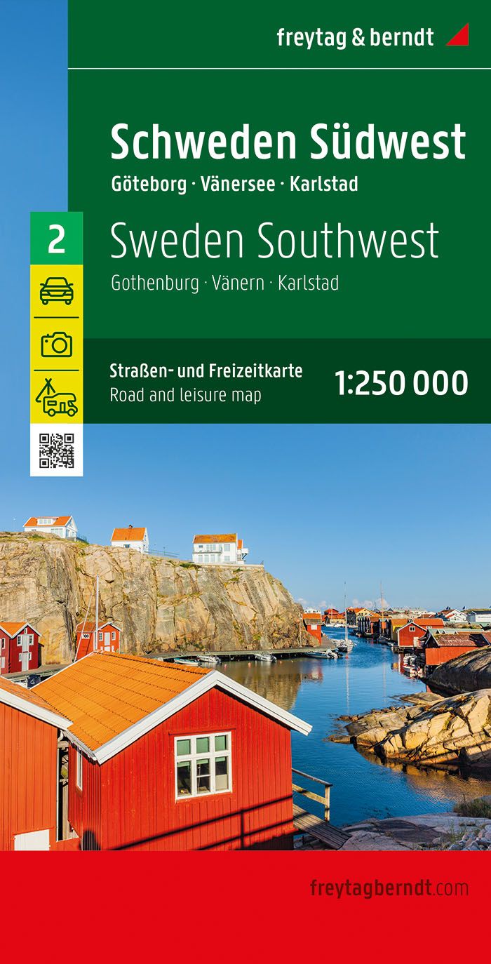 Carte routière n° 2 - Suède Sud-Ouest (Göteborg, Vänern, Karlstad) | Freytag & Berndt carte pliée Freytag & Berndt 